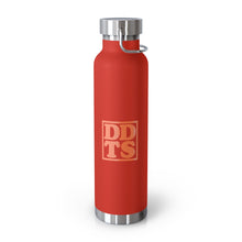Load image into Gallery viewer, Red Thermos Water Bottle with Orange DDTS on side