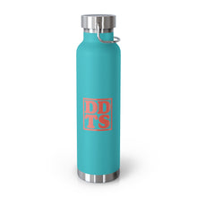 Load image into Gallery viewer, Mint Green Thermos Water Bottle with Orange DDTS Logo on side