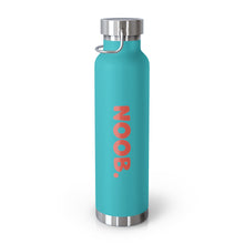 Load image into Gallery viewer, Mint Green Thermos Water Bottle with Orange NOOB on side
