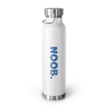 Load image into Gallery viewer, White Thermos Water Bottle with Blue NOOB on side
