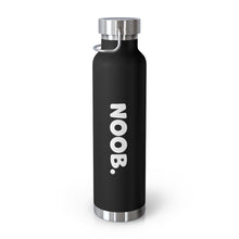 Load image into Gallery viewer, Black Thermos Water Bottle with White NOOB on side
