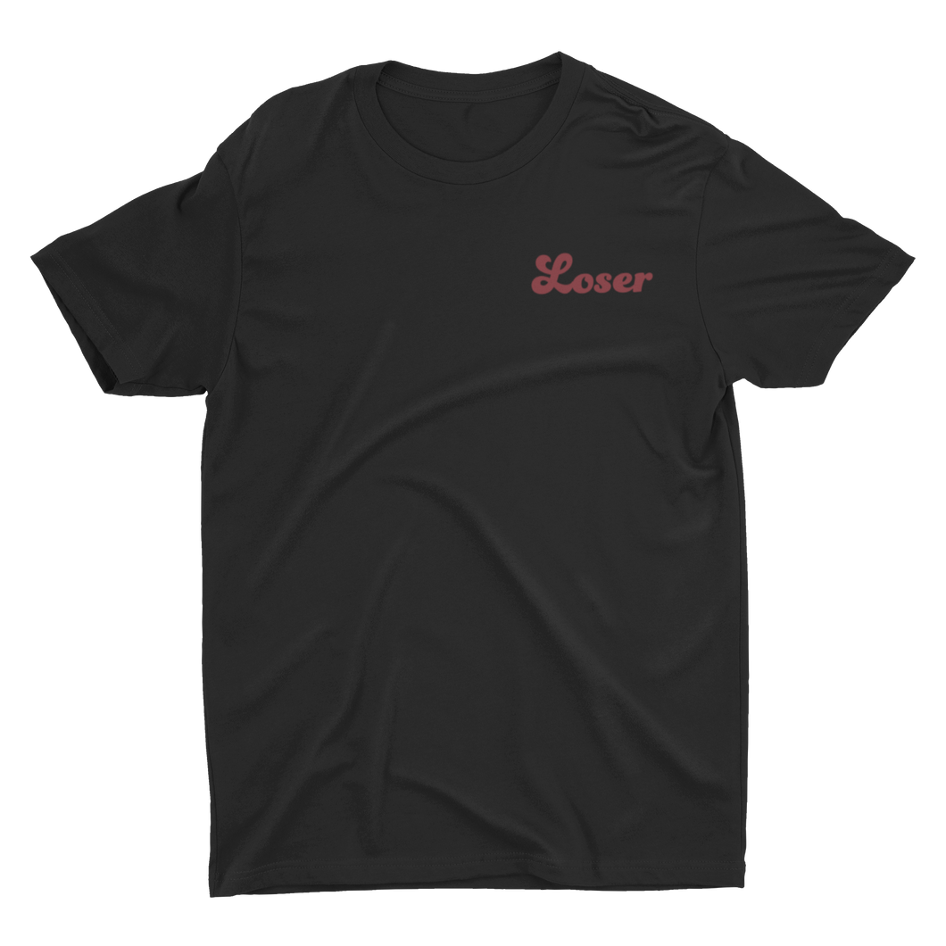 T-Shirt Loser text over left chest Black