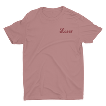 Load image into Gallery viewer, T-Shirt Loser text over left chest mauve
