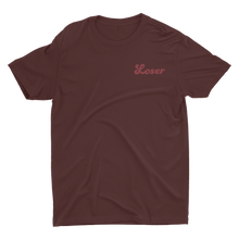 Load image into Gallery viewer, T-Shirt Loser text over left chest Oxblood black

