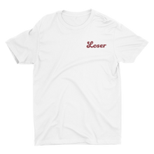 Load image into Gallery viewer, T-Shirt Loser text over left chest white
