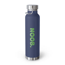 Load image into Gallery viewer, Navy Thermos Water Bottle with Green NOOB on side
