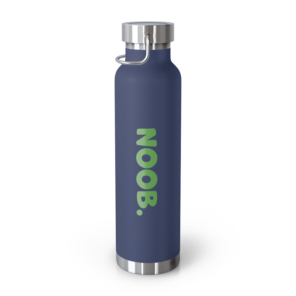 Navy Thermos Water Bottle with Green NOOB on side