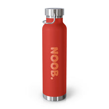 Load image into Gallery viewer, Red Thermos Water Bottle with Orange NOOB on side
