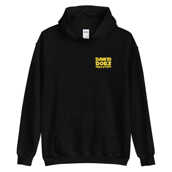 Black Dawid Does Tech Stuff Hoodie - Galaxy Edition Front