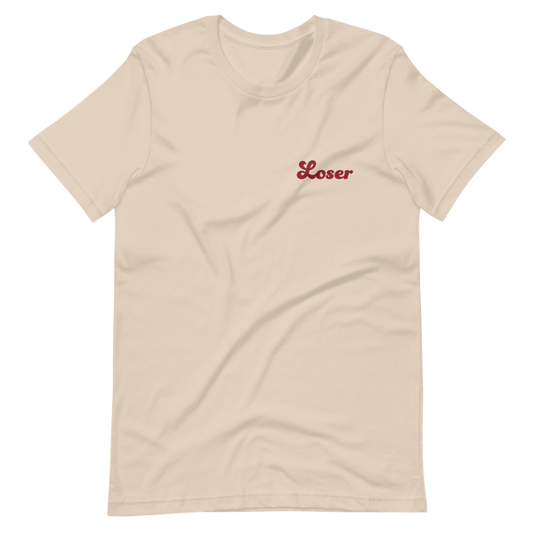 T-Shirt Loser text over left chest Soft Cream