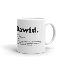 Load image into Gallery viewer, 11oz Dawid Dictionary Definition on White ceramic mug
