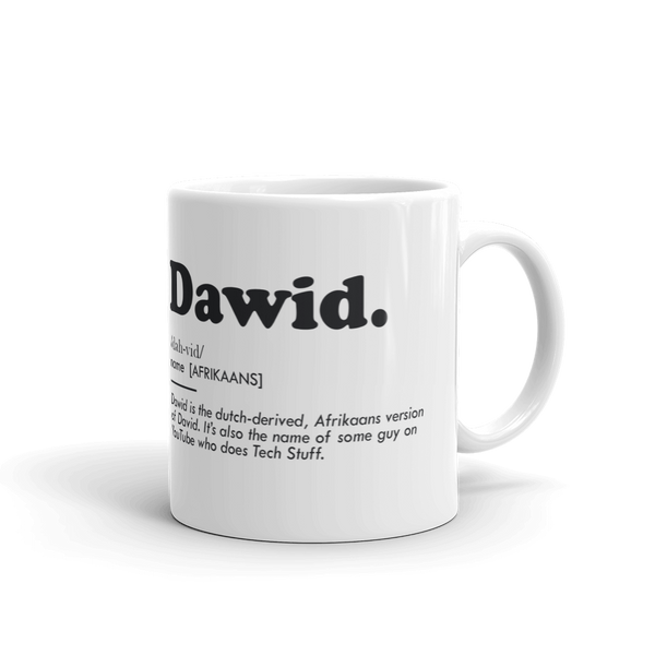 11oz Dawid Dictionary Definition on White ceramic mug